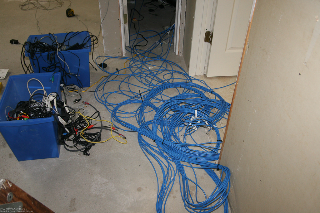 500  plus feet of added CAT-6 cable just to move and upgrade the network.  ~~  