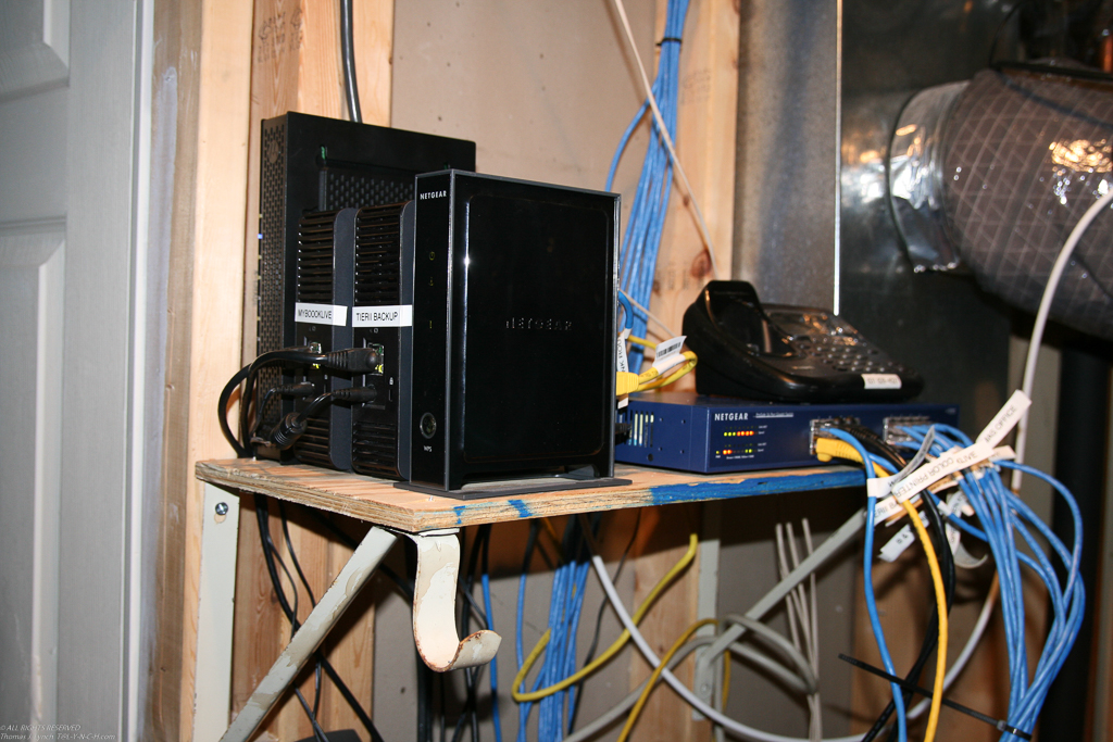 moved and upgraded the home network  ~~  GIG-E thoughout the house and mirrored 2 terabyte NAS boxes