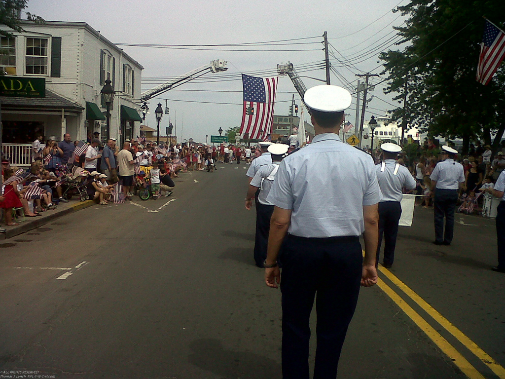 Coming down to the harbor in the 4th of July Port Jeff Parade  ~~  