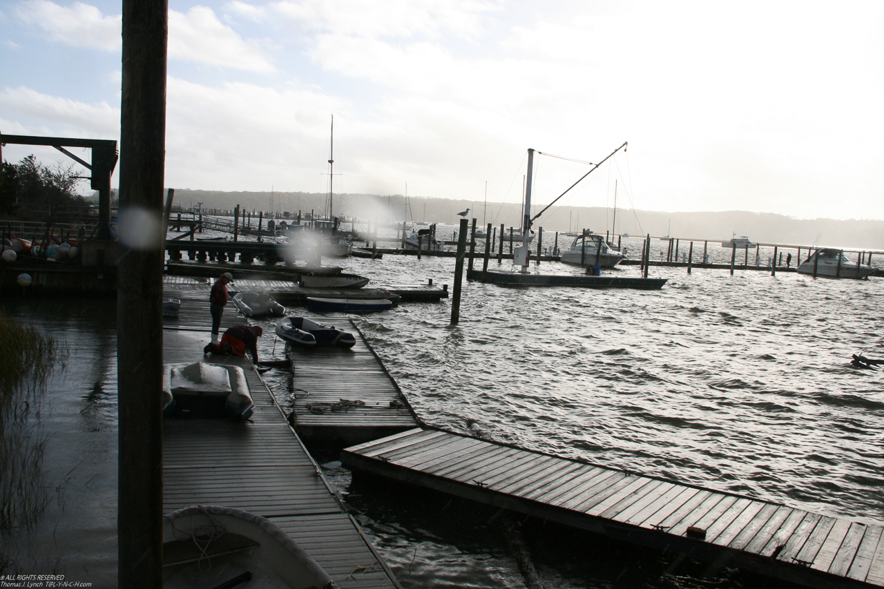 Hurricane Sandy come to town Nov 2012  ~~  Old Man's Marina - took on some damage