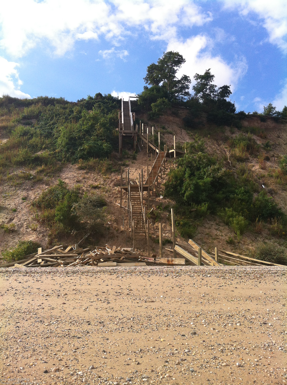 Two years of no stairs to the beach.  ~~  sooooonnnnn they will be rebuilt?
