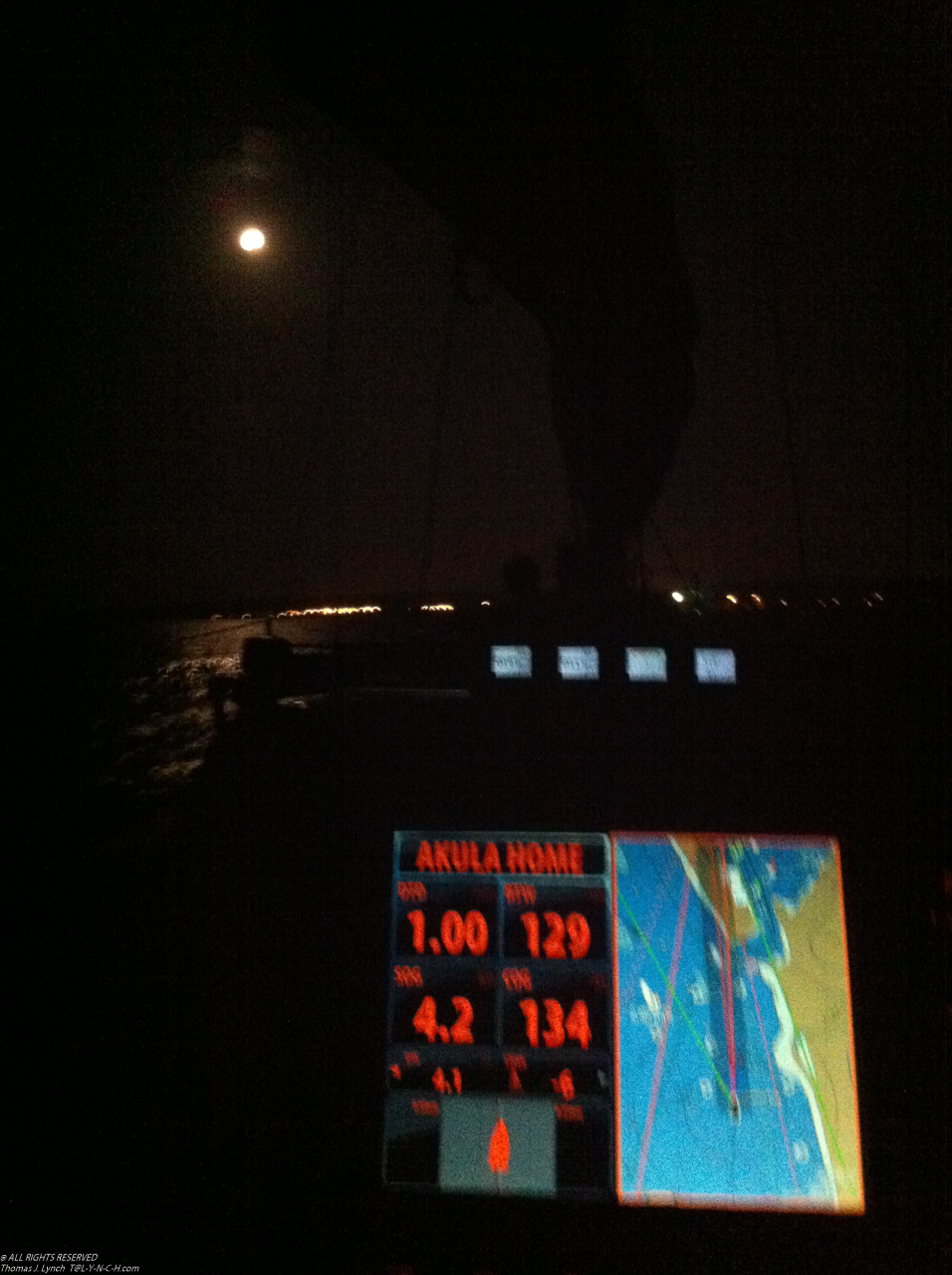 Akula returning to home port under a full moon  ~~  