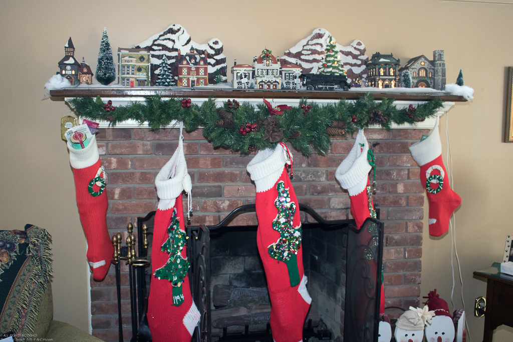 The stockings were hung by the chiminey with care......  ~~  in hopes that St. Nicholas soon woudl be there...