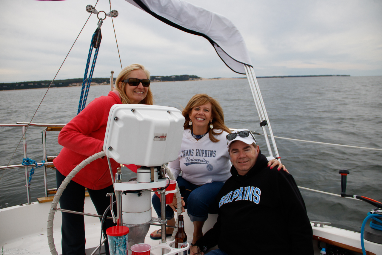 Deb and Dave on s/v Akula  ~~  got lucky and dodged the bad weather!!