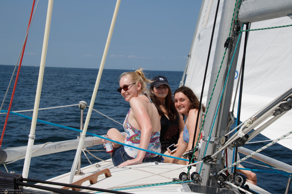 Out on Akula August 26 2018 with Rosie, Mary , Emma, & Gretchen  ~~  Lon gIsland Sound and the Sand Pit a.k.a Pirate's Cove
