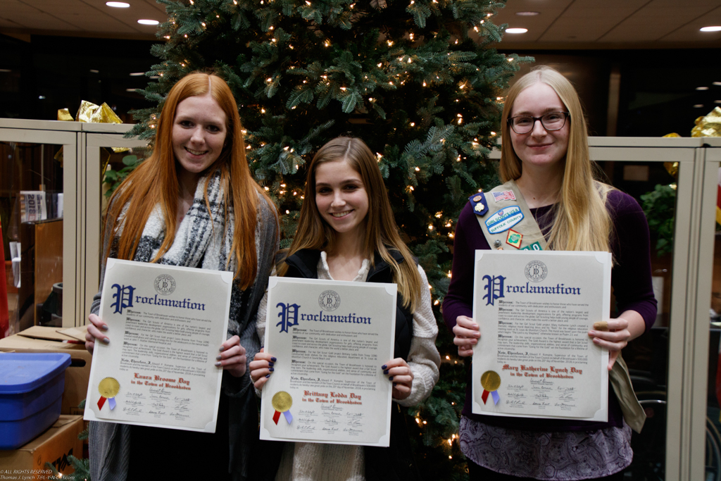 Troop 1090 Girl Scout get their Gold Awards  ~~  Proclomation by the Town of Brookhaven November 20 is their day!!