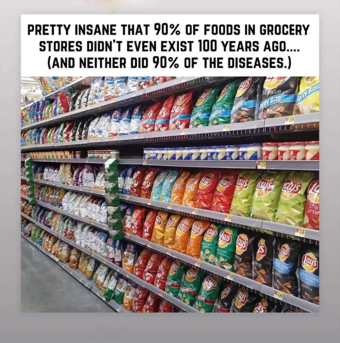 90 percent of the foods we eat did not exist 100 years ago  ~~  