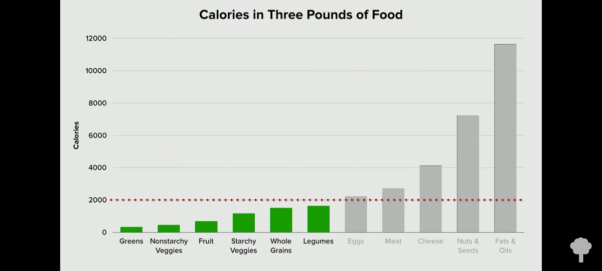 Dr Greger Calories in three pounds of Food.png  ~~  