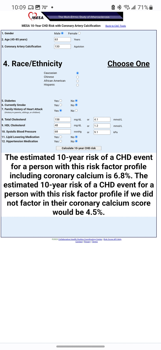 Thomas CT Calcium Score assessment online  ~~  