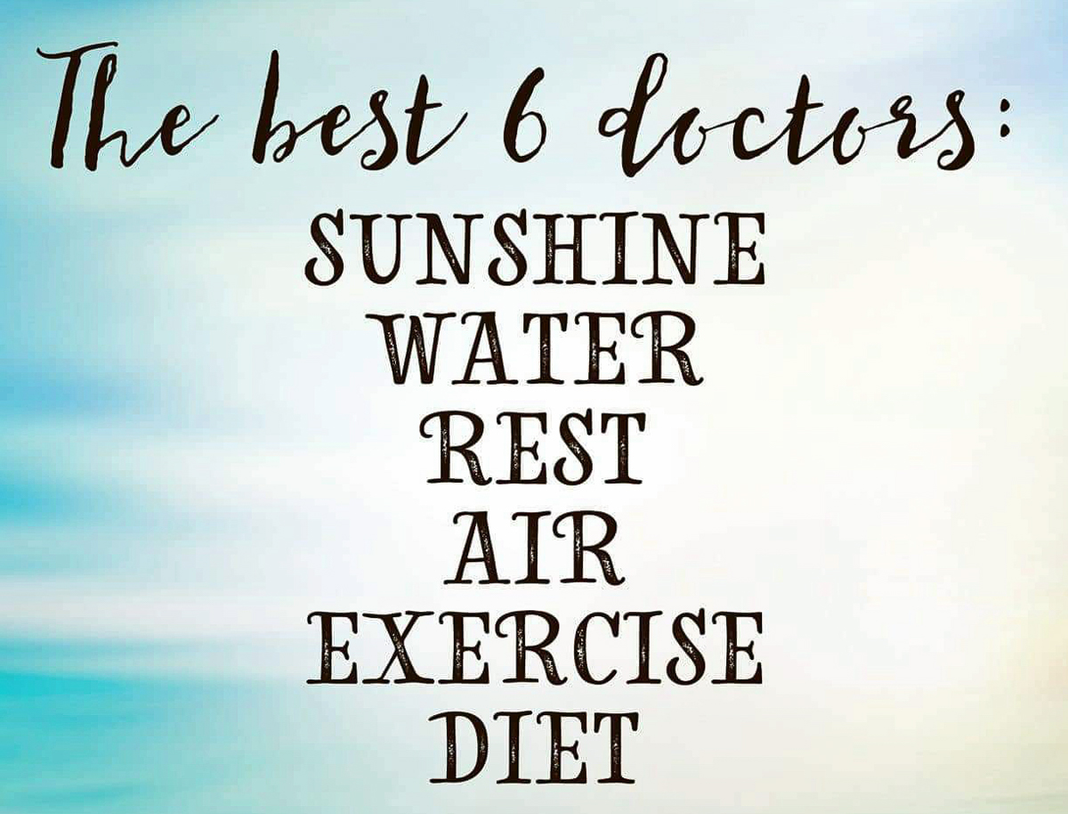The Best Doctors Sunshine water rest air exercise diet  ~~  