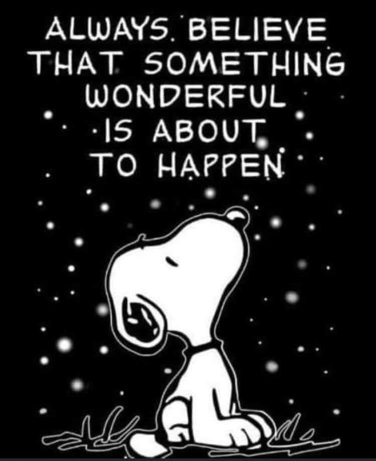 Snoopy Always Believe something wonderful is about to happen  ~~  