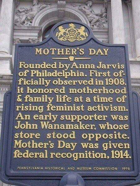 Mother's Day invented in Philadelphia  ~~  