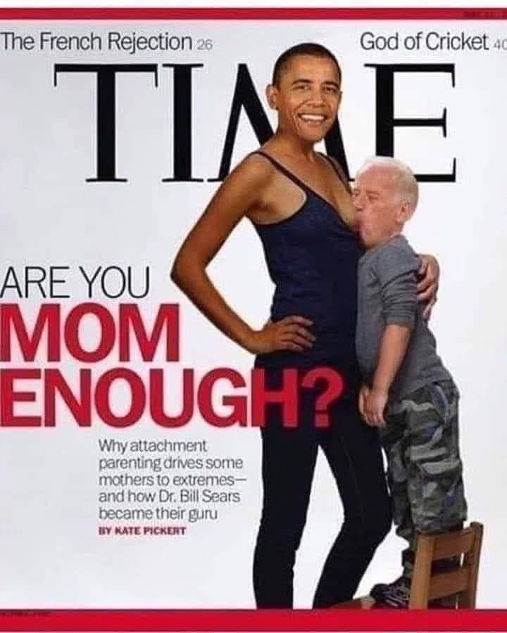 Biden sucking on Obama's tit like a bitch  ~~  