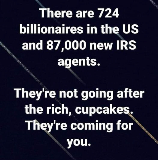 87000 IRS agents for 724 billionaires  ~~  