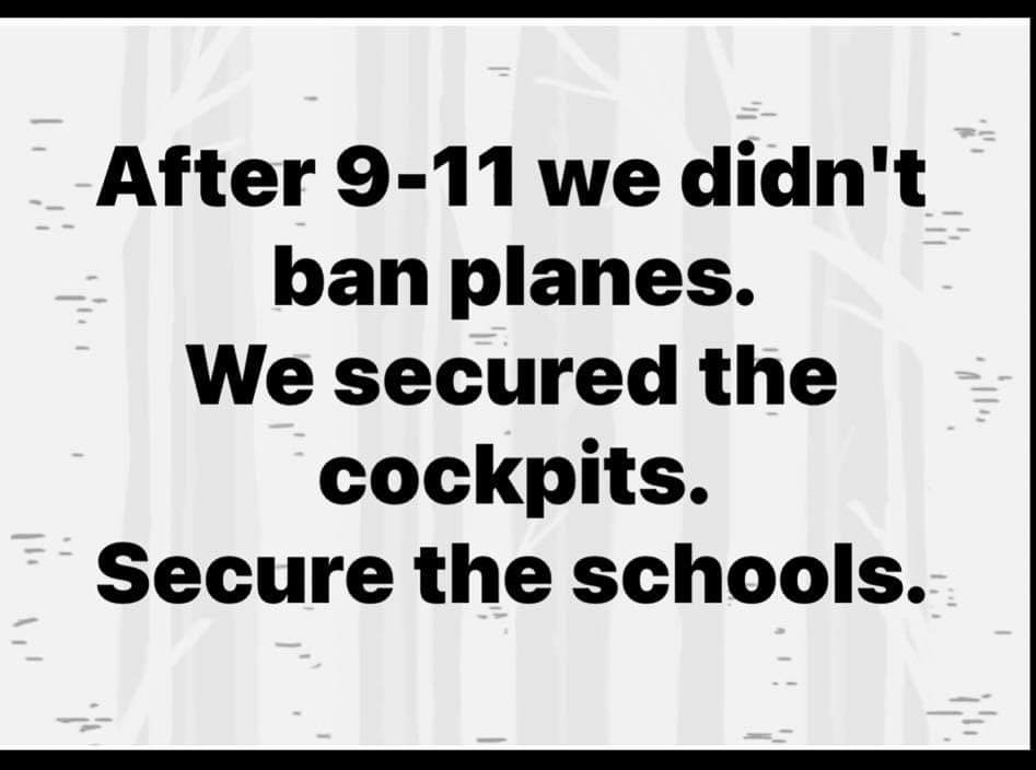 After 9-11 we did NOT ban planes  Secure the Schools  ~~  