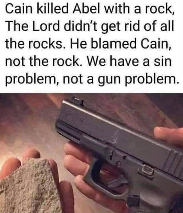 Cain killed with a Rock the Lord id not ban rocks  ~~  
