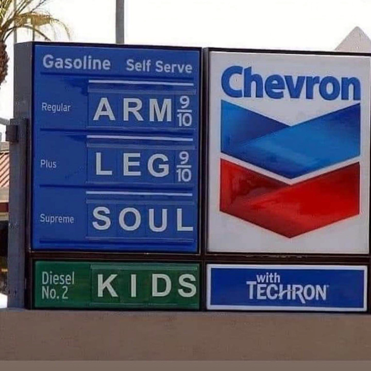 Chevron Gas March 2002 and Arm and a Leg  ~~  and your Sould and you Kids