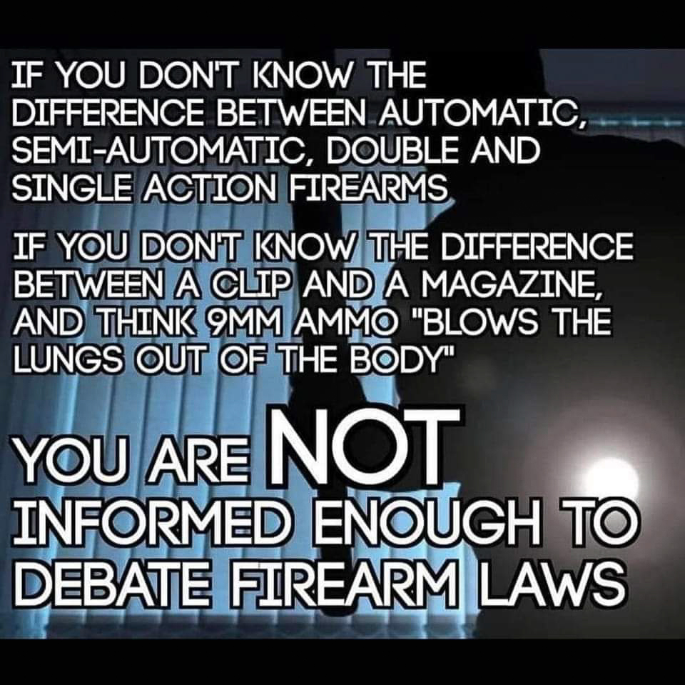 Get informed on guns before you make laws for them  ~~  