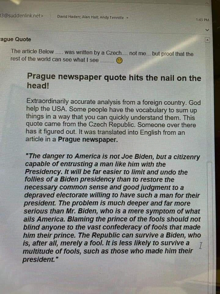 Prague newspaper quote on the danger of Biden and the left.jpg  ~~  