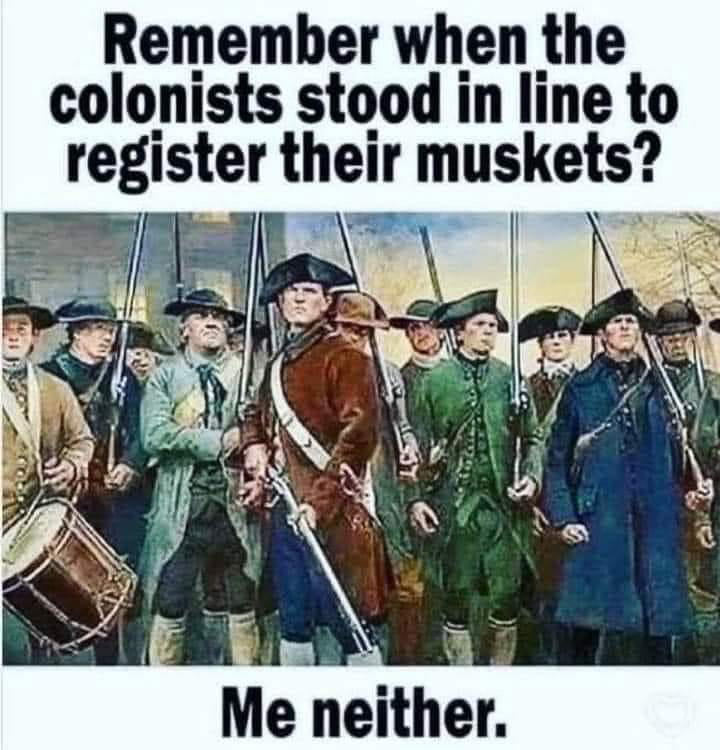 Remember when colonists registered their muskets  ~~  
