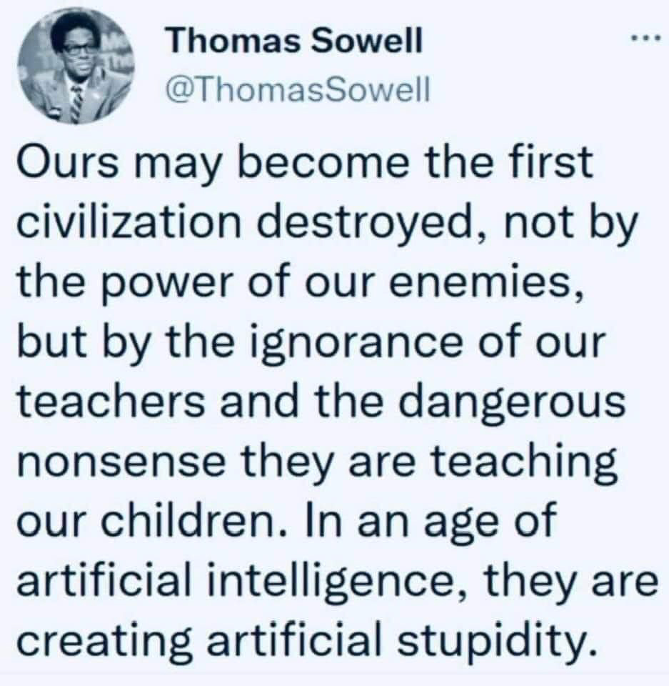 Thomas Sowell dumbing down education  ~~  