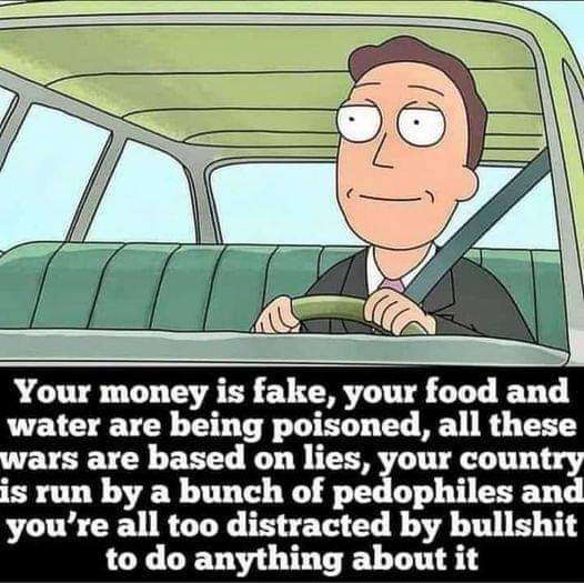 Your money is fake - food and water poisoned - run by a bunch of pedohiles  ~~  